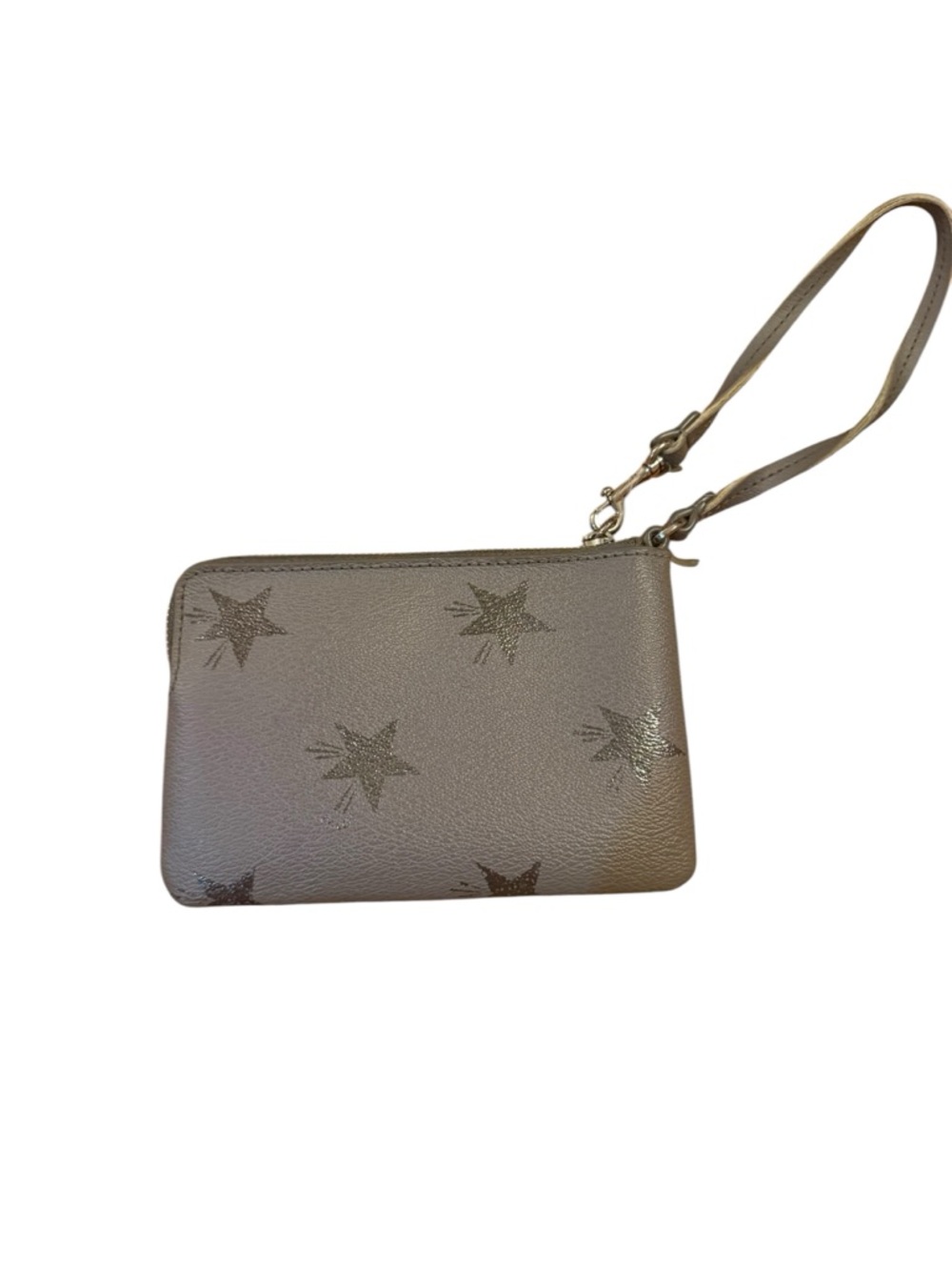 Coach Star Print Wristlet in Taupe with Metallic Stars - Picture 6 of 10